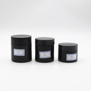 Frascos de Vidrio Violeta con Logotipo Personalizado al por Mayor, Frascos de Almacenamiento de Vidrio de Varias Capacidades, 110, 70, 50 ml, Frascos de Vidrio Negro para Hierbas, Tabaco y Crema - Product Image 1