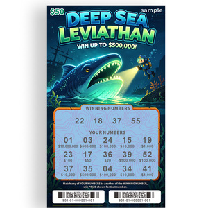 Winning Number Lottery Card Scratch Tickets Custom Free Design SharkTheme Digital Printing Scratch Lottery Tickets - Product Image 5