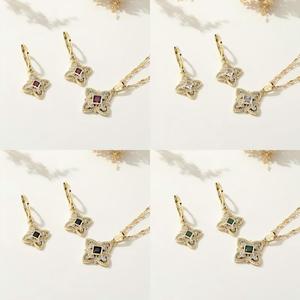 Ensemble de colliers avec initiales, plaqué or 18 carats, bijoux fins pour femmes, mariage, costume, ensemble de bijoux de luxe - Product Image 1