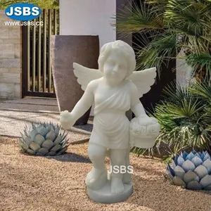 Estátua de mármore Decorativo Jardim Kid Boy Anjo Nu