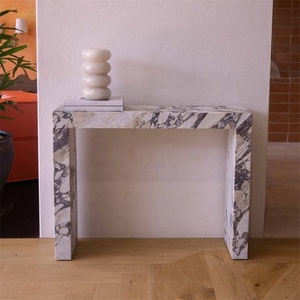 Mobilier de maison moderne et minimaliste <span class=keywords><strong>Table</strong></span> <span class=keywords><strong>console</strong></span> Calacatta pour alto Tables <span class=keywords><strong>console</strong></span> d'entrée de salon en marbre blanc aiguisé - Product Image 5
