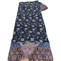 NI.AI Tissu en Coton Africain de Qualité Supérieure, Dentelle Suisse Appliquée, Motifs de Tissus Nigérians pour Mariage - Grande Vente
