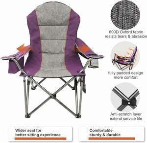 High Back Folding <b>Moon</b> Cup Holder Cooler Bag Heavy Duty Outdoor Lawn <b>Chair</b> Adults for <b>Camping</b> Hiking Beach Trips - Product Image 5
