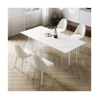 Italienische Luxus-Esszimmer-Sets Tisch und Stuhl Acryl Marmor Modernes Esszimmer-Set