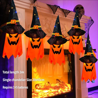 Décoration de lanterne fantôme d'Halloween avec lumières, lampe citrouille suspendue pour centre commercial, école, parc d'attractions, accessoires d'aménagement de scène