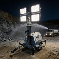 Tour d'éclairage solaire portable avec panneaux solaires intégrés et lampes LED, livraison gratuite