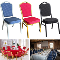 Chaise d'événement empilable colorée, robuste, en tissu rembourré, avec structure métallique, pour réceptions, mariages, banquets, hôtels et centres commerciaux