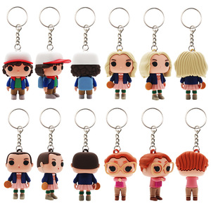 Llavero colgante para coche y bolso, merchandising de la serie de TV estadounidense, diseño de dibujos animados bonitos de <span class=keywords><strong>Stranger</strong></span> <span class=keywords><strong>Things</strong></span>, llavero de goma suave 3D emocionante - Product Image 2