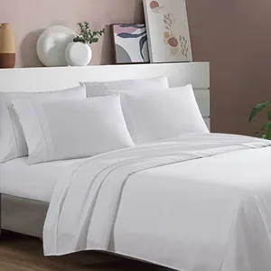120gsm high quality queen size bed set bed sheet set deep pocket GRS bedcover recycle 4 pcs bedset