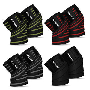 Tali selutut poliester elastis perekat diri perban kuat kebugaran kompresi tali lutut pelindung olahraga Gym untuk angkat beban - Product Image 2