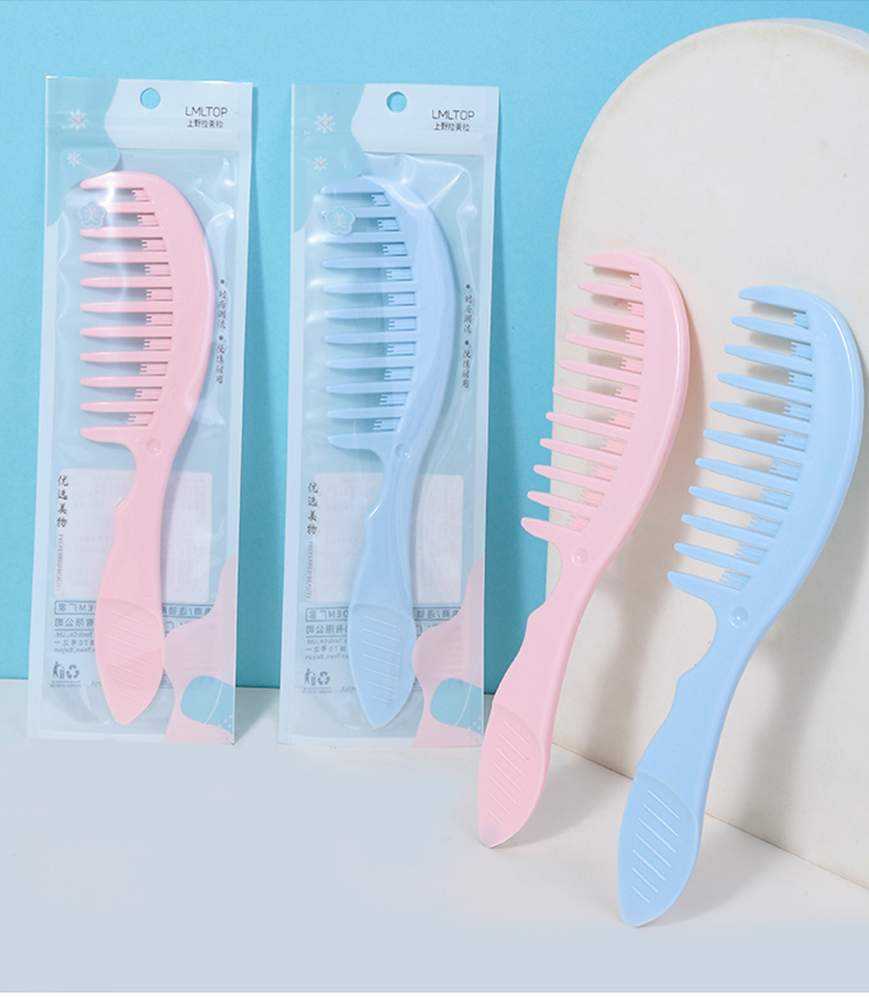 Lameila Custom Logo Plastic Hair Comb With Wide Tooth Salon Hair Extension Brush Comb Washable Hair Scalp Massager Brush C315