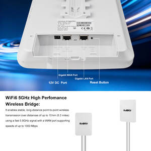 WiFi6 CPE KuWFi อุปกรณ์กระจายสัญญาณไวไฟภายนอกอาคารแบบ Island Wifi 24V POE พลังงานแสงอาทิตย์ 5ghz ระยะ 10 กม. 15 กม. รองรับการเชื่อมต่อแบบ PTP PTMP สถานีฐาน TDMA Bridge พร้อมชุดอุปกรณ์ Starlink - Product Image 6