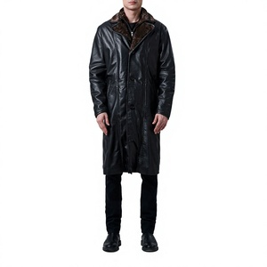 Vente directe usine Prix de gros Manteaux en cuir véritable pour hommes Ajustables Imperméables Respirants Double boutonnage Nouvelle Arrivée - Product Image 4