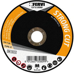 Disco de Corte Fervi Strong Cut 115x1.3x22.23mm Tipo 41 Para Acero y Acero Inoxidable - Product Image 2