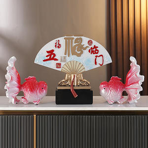 Chaque année, plus nouveau style chinois créatif résine époxy Art populaire sculpté meuble TV salon décor pendaison de crémaillère - Product Image 5