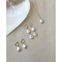 Pendientes de Aro Colgantes de Oro 18K con Perlas, Estilo Barroco, de Cobre, para Novia, Joyería de Moda para Boda, Regalos para Ella