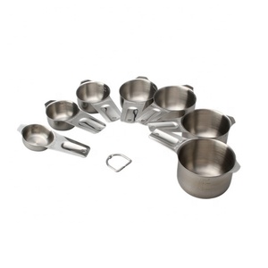 Juego de tazas medidoras de acero inoxidable, utensilios de cocina para cocinar y hornear, juego de 7 - Product Image 3
