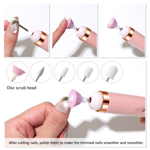 Portable USB Rechargeable Electric Nail <b>Drill</b> Pen 5 in 1 Pedicure Polishing Machine with <b>Bits</b> and LED - Product Image 5