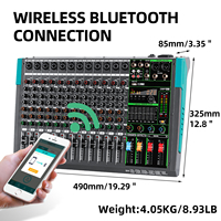 Meilleures ventes - Console de mixage audio professionnelle 12 canaux - Mixeur audio DJ pour spectacles sur scène