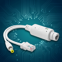 Kit Répartiteur POE Extérieur Étanche en Plastique 48V vers 12V 1A Adaptateur Non Isolé Connecteurs de Câble 10/100Mbps pour Moniteur IP CCTV