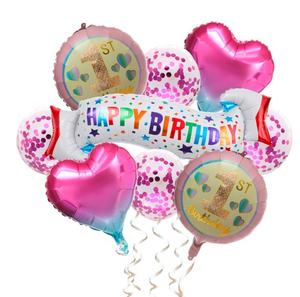 9 pezzi palloncini di buon <span class=keywords><strong>1</strong></span> ° <span class=keywords><strong>compleanno</strong></span> <span class=keywords><strong>Set</strong></span> di palloncini di alluminio palloncino sfondo decorazione festa del bambino - Product Image 3