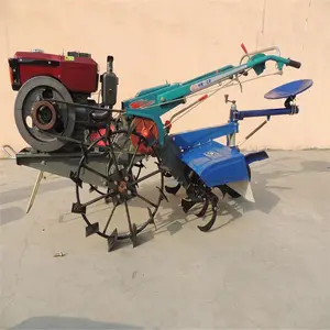 Tratores de caminhada à mão, equipamento plantador de trigo de milho plough multipropósitos com rodinhas