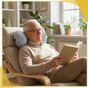 Lumbar Support Cushion Rectangle Gray Polyester Cotton Chair Back Pillow For Long Sitting Car Office Use - Product Image 3