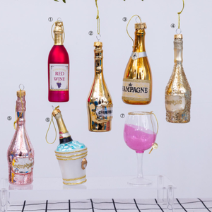 Ornements en verre personnalisés de haute qualité, hamburger, whisky, orange, concombre, décoration d'arbre de Noël, objet suspendu, ornement - Product Image 3