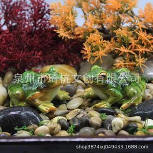 Figurines de grenouilles en résine, décoration de jardin extérieur, ornement de balcon et de pelouse, forme d'animal créative, finition brillante - Product Image 4