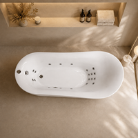 Bañera de Hidromasaje Independiente Personalizada, Blanca, para Spa junto a la Chimenea, 180 cm