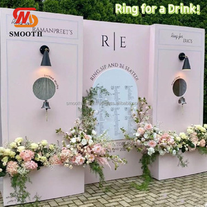 Suave moderno personalizado boda telón de fondo soporte suministros nuevo diseño telón de fondo Led acrílico Pvc blanco rectángulo telón de fondo - Product Image 5