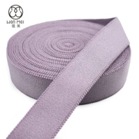 Vente en gros d'usine Nylon violet clair doux en peluche 20mm 25mm Sangle de soutien-gorge élastique imprimée avec logo personnalisé