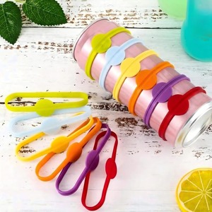 Marcador <span class=keywords><strong>de</strong></span> Vaso Plano <span class=keywords><strong>de</strong></span> Silicona Individual, Anillo Identificador <span class=keywords><strong>de</strong></span> Botella Reutilizable Estilo Pulsera para Fiestas, Libre <span class=keywords><strong>de</strong></span> BPA - Product Image 4