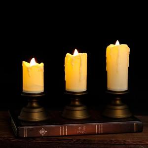 Halloween Rétro <span class=keywords><strong>LED</strong></span> Bougie Électronique Ornement En Plastique pour <span class=keywords><strong>Amazon</strong></span> Bougeoir Base Cire Atmosphère Lumière But Décoratif - Product Image 1