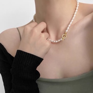 Collier et bracelet polyvalents pour femme Xiaomi OT, ensemble d'été, perles d'eau douce naturelles fortes, chaîne de clavicule, boucle polyvalente - Product Image 1
