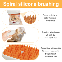 Nouvelle Brosse de Toilettage Portable pour Animaux de Compagnie avec Pulvérisateur, en ABS et TPR, Anti-Statique, Peigne Vapeur pour Chats et Chiens, Soin Lissant des Poils