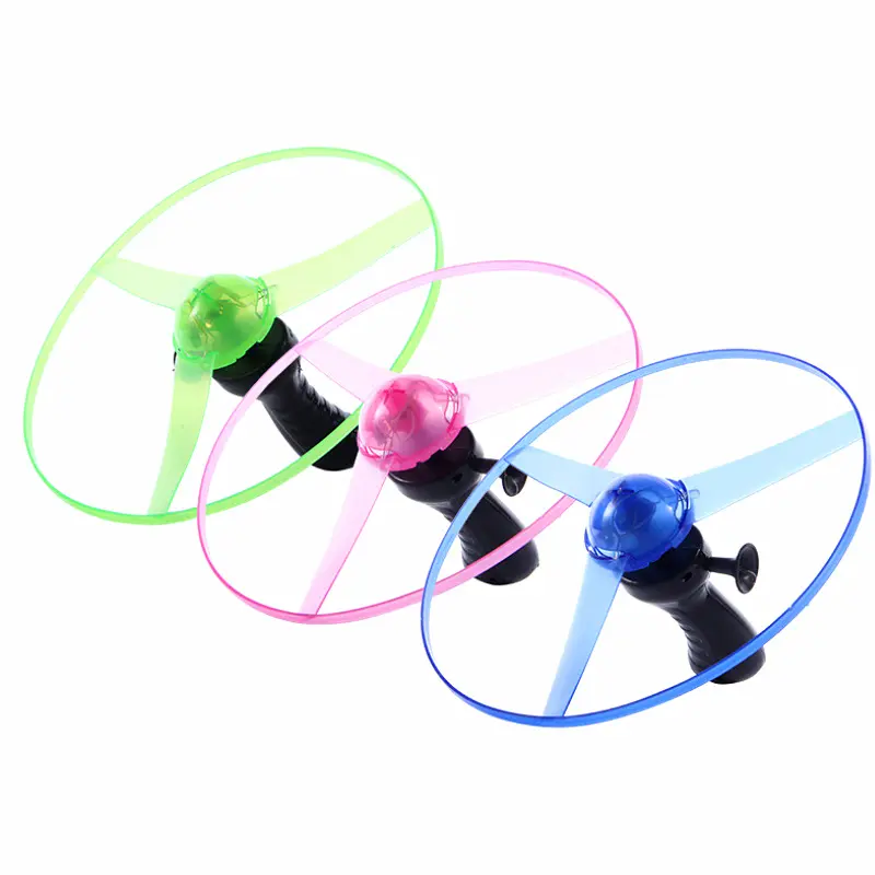 Outdoor Customized Led Electronic Pull String Toy Plastic Toys Flying Saucer