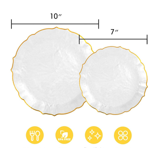 Assiettes minimalistes avec logo personnalisé, bordure en dentelle, <span class=keywords><strong>vaisselle</strong></span> de restaurant, décoration de banquet d'hôtel, décoration de fête, assiettes de mariage - Product Image 4