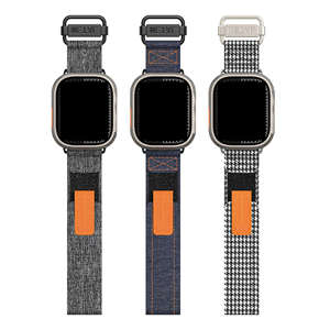 Meilleure vente Sport Pied De Poule Canvas Trail Loop Straps pour Smart <span class=keywords><strong>Watch</strong></span> Ultra2 pour Iwatch9 8 <span class=keywords><strong>7</strong></span> 41mm 45mm 49mm <span class=keywords><strong>Bracelet</strong></span> Band - Product Image 1