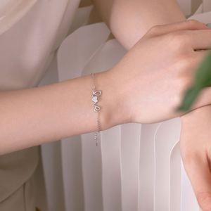 Bracelets en argent S925 plaqué rhodium, bijoux fins pour femmes et filles, design romantique Dylam, alphabet amour, cœur, zircone 5A - Product Image 2