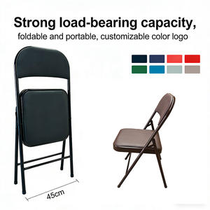 Chaise <span class=keywords><strong>de</strong></span> <span class=keywords><strong>salle</strong></span> à manger ergonomique pliable en métal avec coussin pour restaurant extérieur, intérieur, bureau et réception - Product Image 1