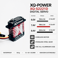 Servomoteur numérique XQ POWER XQ-S2221D à boîtier en aluminium, 22 kg, sans noyau, engrenages en acier inoxydable, haute vitesse 0,10s, 8,4V pour avion RC et UAV
