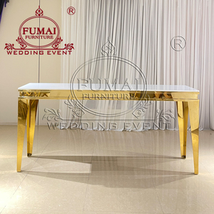 โต๊ะบาร์โลหะสีทองทรงสี่เหลี่ยมผืนผ้า 6 ที่นั่ง ยี่ห้อ FUMAI FURNITURE สไตล์โมเดิร์นร่วมสมัย เหมาะสำหรับงานแต่งงาน งานอีเว้นท์ และเฟอร์นิเจอร์เชิงพาณิชย์ - Product Image 4