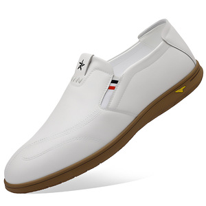 Mocasines Blancos de Piel para Hombre, Estilo Británico, Suela Suave, Casuales de Negocios - Product Image 5