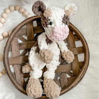 Barre de glace en laine au crochet faite à la main mignon petite vache jouet ornements nouveau-né bébé couette couverture de sécurité décor à la maison pour les enfants