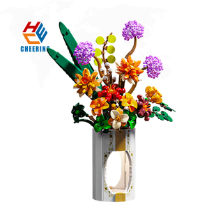 13037 Lumnous <span class=keywords><strong>Vase</strong></span> Creative <span class=keywords><strong>Fleur</strong></span> Bouquet Blocs de Construction Plante Romantique Rose Briques Enfant DIY Jouets Adulte Romantique Cadeaux pour Enfants - Product Image 1