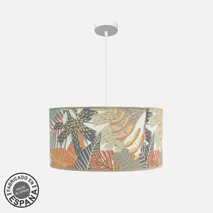 Lampadario di design, 50W, attacco E27, colore bianco con stampa, ideale per illuminare e decorare spazi interni. - Product Image 1