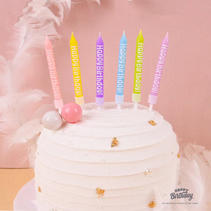 Macaroon in màu Hạnh Phúc sinh nhật Bánh sinh nhật nến - Product Image 6