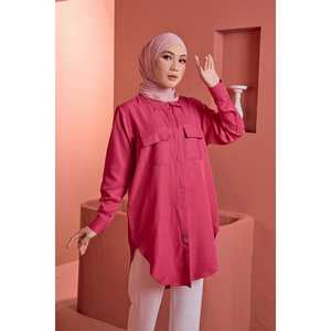 Abito in Chiffon leggero Baju Kurung all'ingrosso abbigliamento musulmano contemporaneo in tinta unita abbigliamento quotidiano del sud-est asiatico - Product Image 5