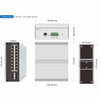 Switch de Red Industrial RJ45 de 16 Puertos, Protocolo de Red en Anillo ERPS de 4 SFP, Enrutamiento Estático, VLAN 4K